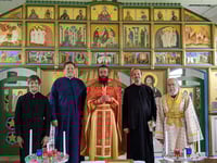 Reader Andrew, Fr. Milos, Fr. Dean Franck, Fr. Kristijan Petrovich, and Subdeacon Alexander