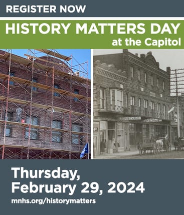 History Matters Day-Composite of a new and old photo of Ferris Grand Block
