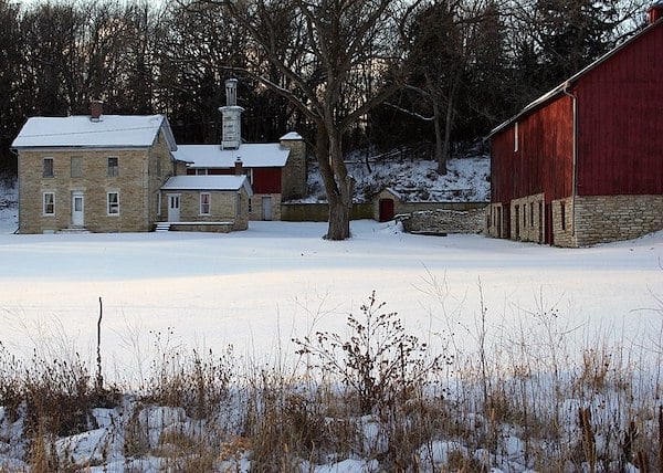 George Stoppel Farmstead-showing farmhouse, barn and smokehouse