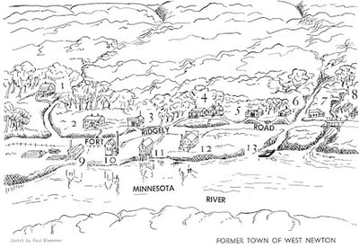 Illustration of the former Town of West Newton