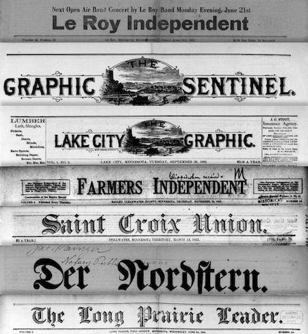 Mastheads of newspapers