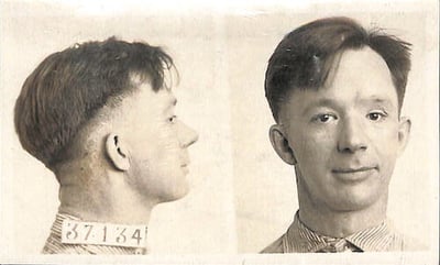 Mugshot of Clarence Cochran showing front and side profile