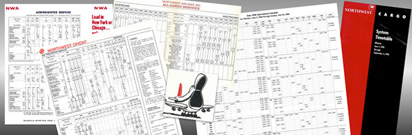 Collage of Northwest Airlines Timetables