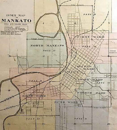 ca. 1900 Map of North Mankato