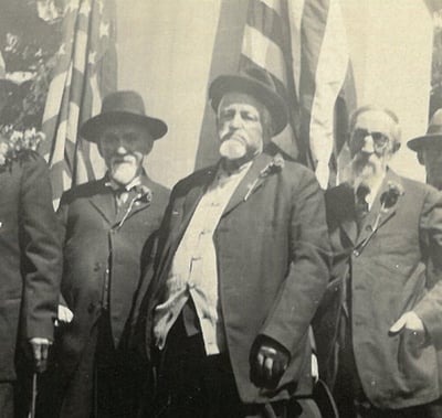 Civil War Veterans, 1930 - Enoch Eastman, Albert DeLong, and Reuben Wheeler