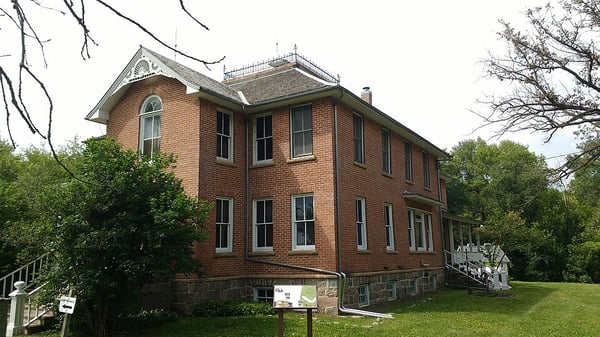 Exterior of the Swensson Farm Museum--front and side