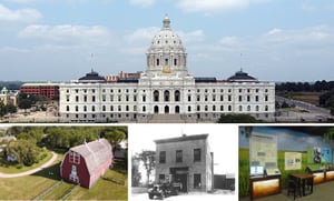 Composit photo-of MN State Capitol-Barn-Firehouse-Exhibit