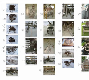 Composit photo of thumbnails showing some of the items being deaccessioned