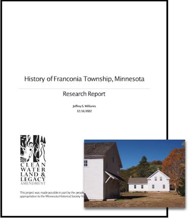 History of Franconia Township Research Report with photo inset