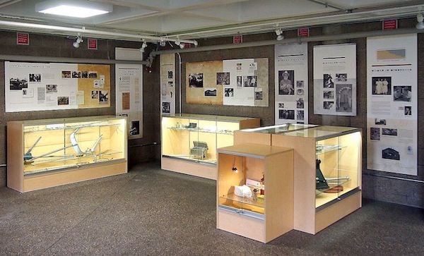Exhibit and display cases at the Minnesota Veterinary Historical Museum