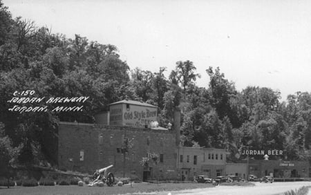 Historic photo of the exterior of the Jordan Brewery