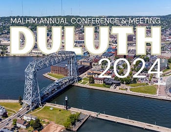 aerial view of Duluth showing the historic Lift Bridge in foreground