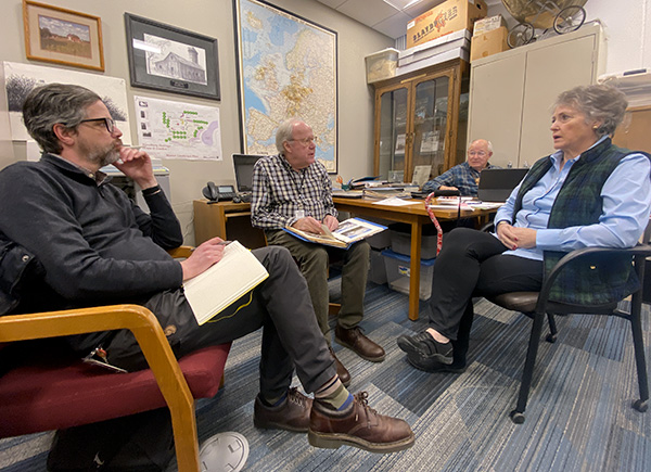 Todd Mahon meeting with members of the Woodbury Heritage Society