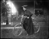 Woman and bicycle