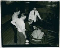 Men playing cards at Willmar State Hospital
