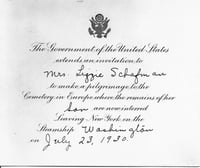 Black and white scan of Lizzie Schafman’s pilgrimage invitation, ca.1929. Used with permission of the New Brighton Area Historical Society.