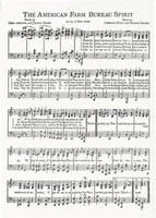 Sheet music showing the four verses of “American Farm Bureau Spirit,” written by Lillian Atcherson and Florence Cheadle, 1930.