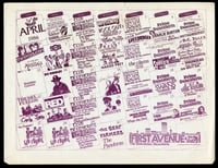 First Avenue calendar from April 1986. Courtesy of Chrissie Dunlap.