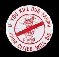 Anti-power-line button made by Continental Press Inc. of St. Cloud, ca. 1975–1987.