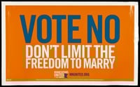 Color image of a cardboard lawn sign distributed by Minnesotans United for All Families in opposition to the Minnesota Marriage Amendment, proposed in 2012.