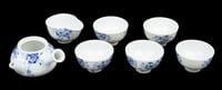 Blue-and-white Chinese tea set for a doll