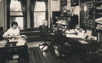 Black and white photograph of A. W. Latham, first executive secretary of the Minnesota State Horticultural Society, 207 Kasota Block, Minneapolis,1901.