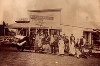 Black and white photograph of Frank Riples’ store, Avoca, 1887.