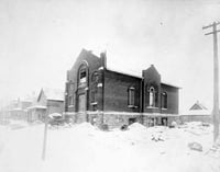 1909 Photograph showing the B'nai Abraham Synagogue under construction