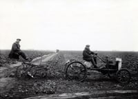 Sugar beet farmers and tractor