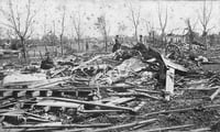 Street view after cyclone, Rochester.