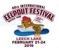 Official logo for the 40th International Eelpout Festival in Walker, Minnesota, held February 21–24, 2019. Holding location: International Eelpout Festival, used with permission.