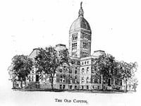 Black and white print of the Minnesota State Capitol, c.1900.