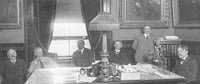 Black and white photograph of members of the Minnesota Commission of Public Safety meeting at the Capitol in St. Paul, c.1918.