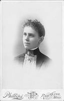 Black and white photograph of Frances Densmore, age eighteen.