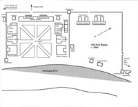 Illustration showing the building layout of Fort Ripley in 1864.
