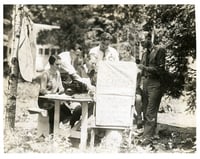 Photograph of the St. Louis County Farm Bureau Institute's daily news staff, 1929.