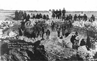Native Americans quarrying pipestone at Pipestone Quarry