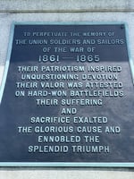 Plaque on Soldiers and Sailors Memorial