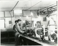 Interior view of the workshop building at Camp Rabideau, ca. 1930s. Used with the permission of the Beltrami County Historical Society.