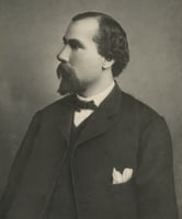 Black and white photograph of James J. Hill, 1864.