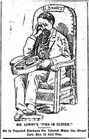 Black and white scan of Mr. Lowry's 'Pigs in Clover.' Minneapolis Journal, April 16, 1889.