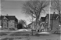 Black and white photograph of Milwaukee Avenue, 1985.