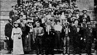 Black and white photograph of members of the Afro-American Council, in session at St. Paul
