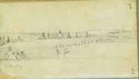 Drawing of a lacrosse game, 1851