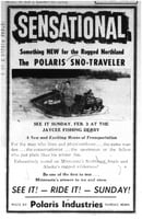 One of the earliest known Polaris newspaper advertisements. Bemidji Pioneer, February 2, 1957.