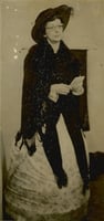 Black and white photograph of Ruth Ross, Crookston BPWC’s centennial chair (1976, 1977, and 1978), was an active, civic-minded member promoted U.S. history by wearing a costume.