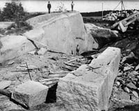 Black and white photograph of Quarry, Rockville Granite Company, Rockville, Minnesota, c.1910