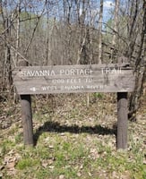 Sign within Savanna Portage State Park, 2018. Photograph by Jon Lurie used with the permission of Jon Lurie.