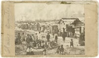 Enslaved people and their homes, Helena, Arkansas taken while Sixth Minnesota Volunteers were camped in Helena.