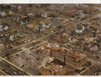 Aerial view of St. Peter showing massive destruction caused by the tornado.